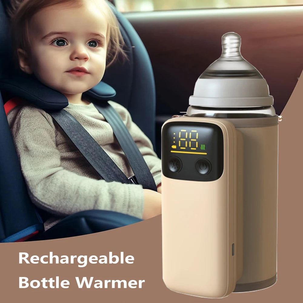 Rechargeable Portable Bottle Warmer with Fast Charging Cordless Milk Warmer with Temperature Control