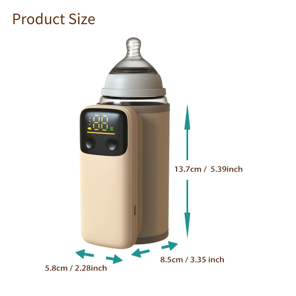 Rechargeable Portable Bottle Warmer with Fast Charging Cordless Milk Warmer with Temperature Control